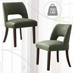 VKNOW Modern Dining Chairs Set of 4, Faux Leather Upholstered Dining Room Chair Kitchen Chairs, Farmhouse Dinner Chair for Kitchen Dining Room, Green