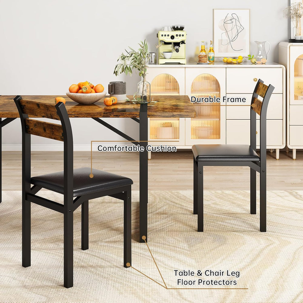 Recaceik 7-Piece Dining Table Set with 6 Chairs, 55" Wooden Kitchen Tabl...