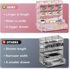Marbrasse Larger Mesh Desk Organizer with Drawer, Multi-Functional Pen Pencil Holder, Easy Assembly, Desk Organizers and Accessories for Office Art Supplies (Pink)