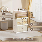 312 QT / 78 Gal Large Foldable Stackable Plastic Storage Cabinet with Double Magnetic Doors, Leather Handles & 4 Wheels - Organize Home, Office, Closet