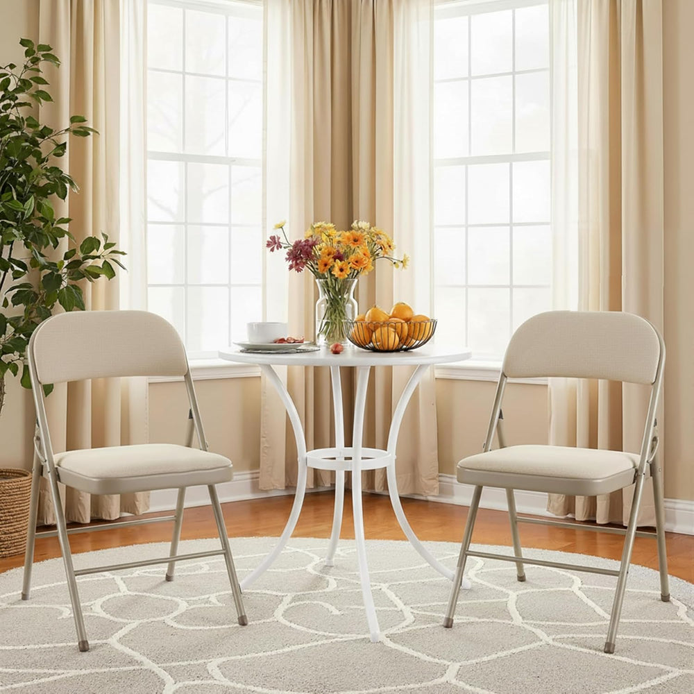 Simple Deluxe Dining Chairs Set of 2, Leather Cushion Foldable Contemporary K...