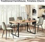 Dining Table Set for 4, Modern Table and Chairs Set of 4, 5 Piece Dining Table Set Include Wooden Rectangle Kitchen Table and 4 Fabric Chairs Ideal for Kitchen Dining Room Easy to Assemble