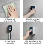 2 Slot Toothbrush Holder and Toothpaste Dispenser Wall Mounted, Automatic Toothpaste Squeezer, 2 in 1 Tooth Brush Toothpaste Organizer for Shower (Blue 2Pack)