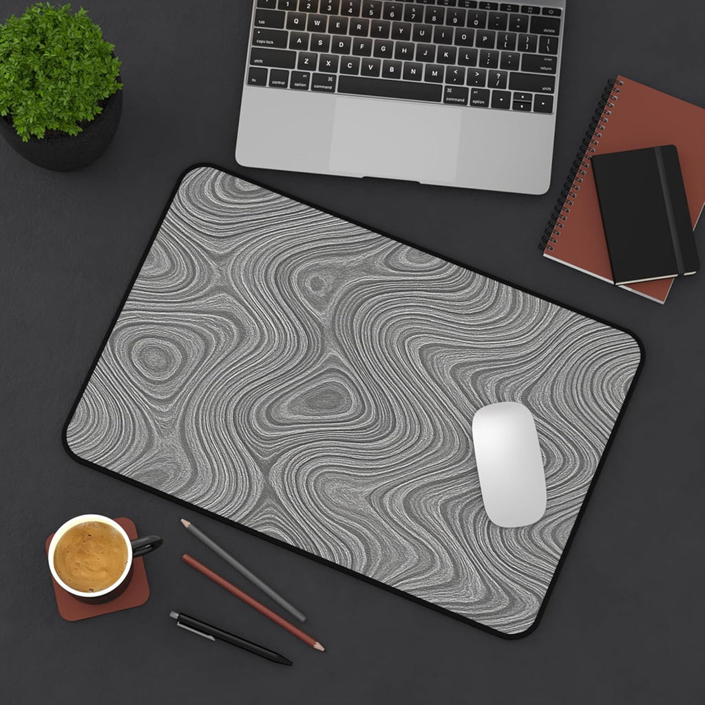 Brushed Metal Texture Desk Mat - Extended Mouse Pad & Desk Pad, Neoprene Surface, Non-Slip Rubber Base, Stitched Edges, Desk Protector for Keyboard & Mouse, Sizes 12x18/12x22/16x32 (Damascus, 12x18)