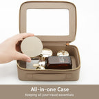 Aveniee Clear Makeup Bag Set (2-Piece Mini & Midi) - Travel Toiletry Organizer for Women, Waterproof Cosmetic Pouch & Car Accessory for Travel Size Toiletries, Taupe
