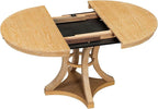 Ball & Cast Retro Dining Table Set for 4 with 4 Upholstered Chairs,5-Piece Wooden Living Room Furniture W/ 42" Round Extendable Kitchen Desk,for Small Space,Apartment,Dining Room,Natural