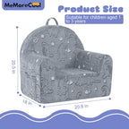 MeMoreCool Kids Chair, Glow Grey Dinosaur Kids Couch Sofa for Ages 3+ | Glow grey dinosaur kids chair, cozy foam armchair for reading corner, plush seat for playroom and kids room