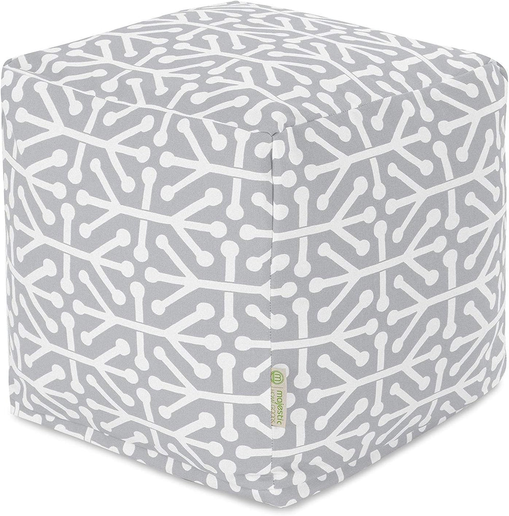 Majestic Home Goods Aruba Indoor/Outdoor Bean Bag Ottoman Pouf Cube, 17"...