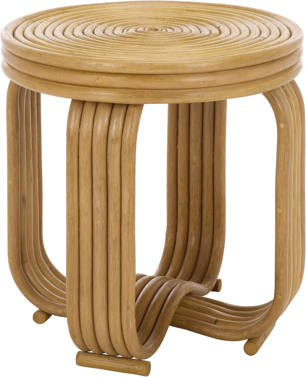 SAFAVIEH Furniture - Asleesh Round Accent Table - Natural Rattan - Fully Asse...