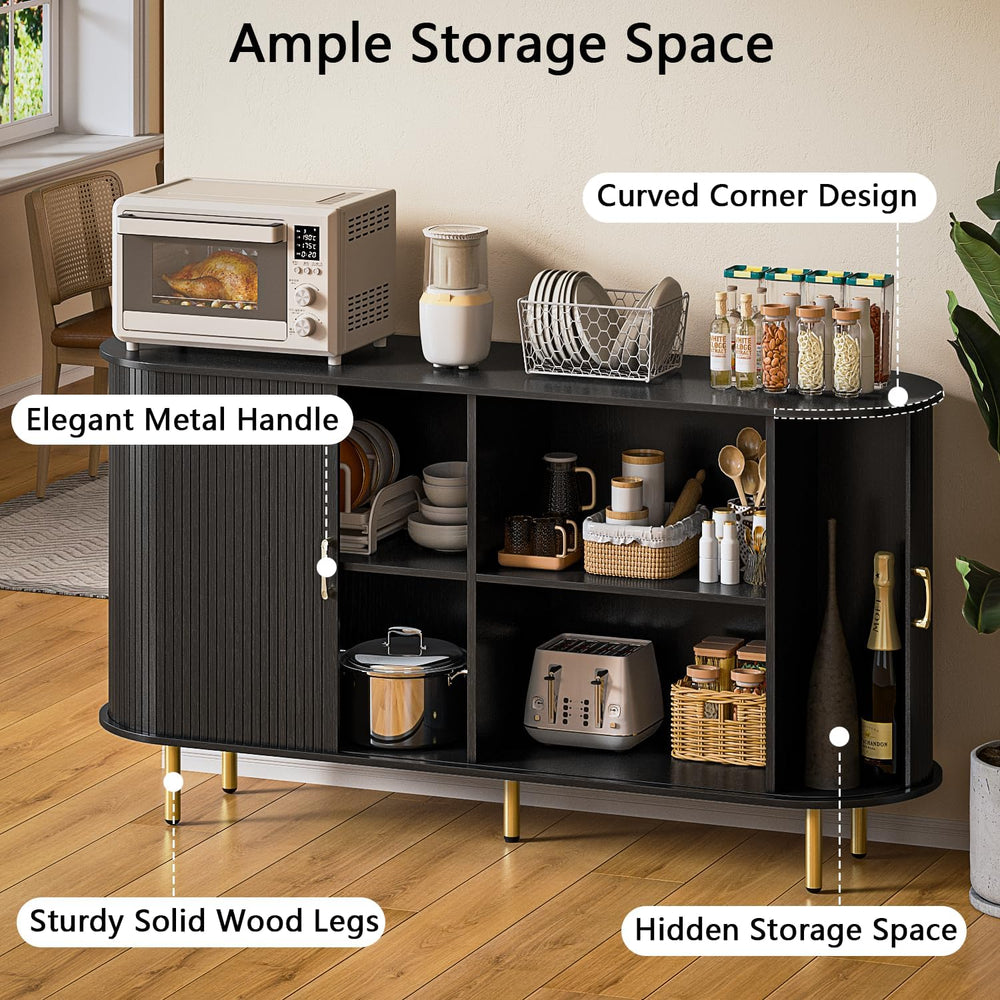 TAVATA Sideboard Buffet Cabinet with Storage, 55" Fluted Storage Cabinet...