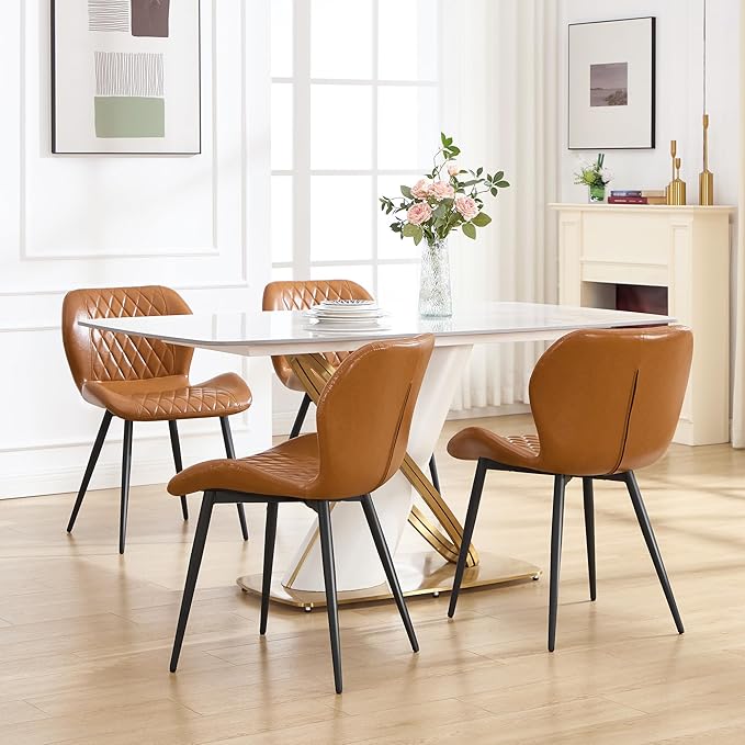 Dining Chairs Set of 4, Comfy Modern Dining Chairs with Thick Cushions, Uphol...
