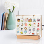 PACMAXI Display Organizers, Brooch Holder, Enamel Pin Pages for Store 180+ Pins, Collection Storage Calendar Wooden Stand With 6 Pages (Not Include Any Accessories) (White)
