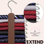 Tie Hanger,Tie Organizer for Closet 20 Storage Capacity,Wooden Necktie Organizer Tie Holder,360 Degree Rotating Accessory Organizers for Tie,Belt,Scarf
