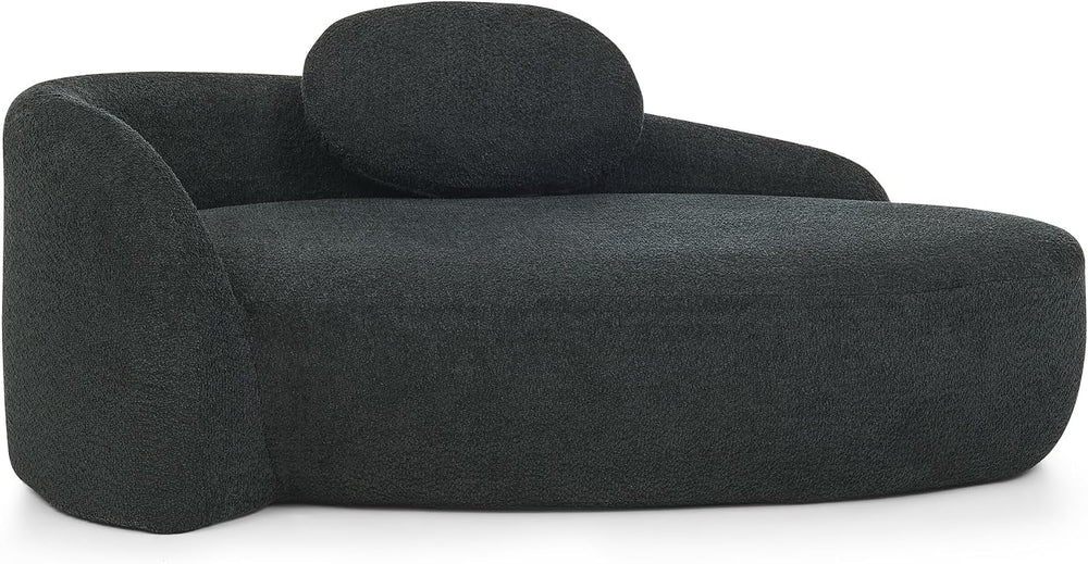 Full Foam Chaise Lounge Chair Indoor, Boucle Upholstered Chaise Lounge Sofa B...