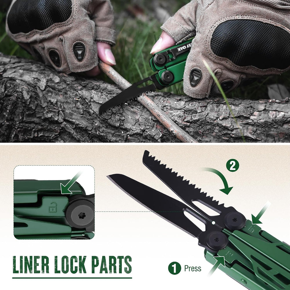 MOSSY OAK 27-in-1 CNC-Machined Multitool Pliers, Self-Locking