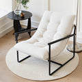 Modern Accent Chair for Living Room,Arm Chair with Metal Frame,Upholstered Armchair with Soft Cushion for Bedroom Lounge Reading Room (Beige)