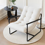 Modern Accent Chair for Living Room,Arm Chair with Metal Frame,Upholstered Armchair with Soft Cushion for Bedroom Lounge Reading Room (Beige)