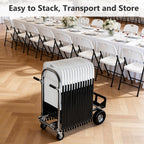 Folding Chairs 2 Pack, Outdoor Folding Chairs for Outside Indoor, Portable 350 lbs Capacity Heavy Duty Plastic Metal Foldable Chairs Commercial Seating for Picnic, Party, Patio, White