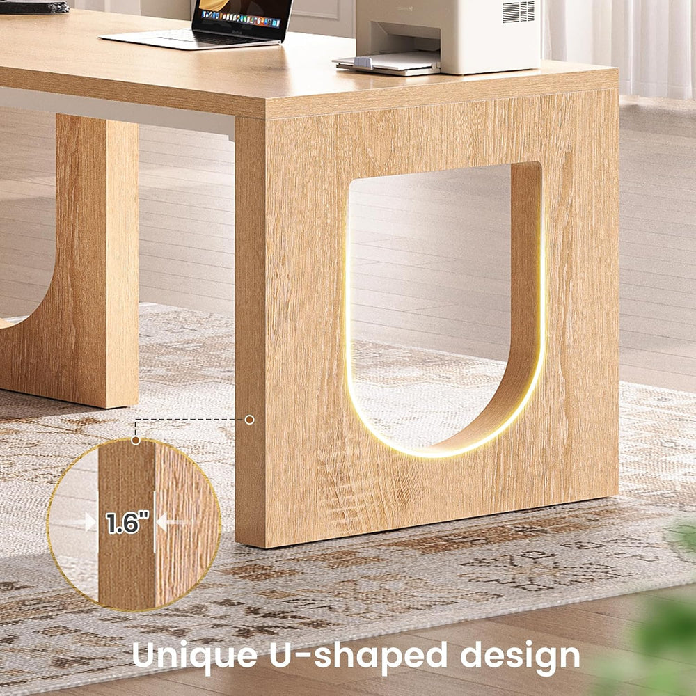 SEDETA 63" L Shaped Desk with 3 Drawers, Modern Executive Office Desk wi...