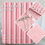 Bathroom Accessories Set- 25PC White Bathroom Set, Bathroom Set with Shower Curtain and Rugs, Pink Shower Curtain Set, Soap Dish & Trash Can