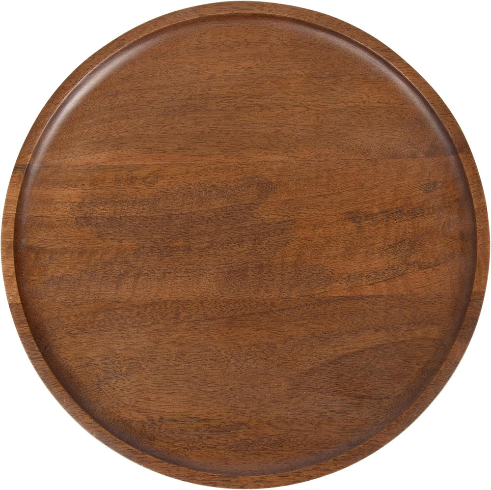 Kate and Laurel Shorrock Round Mango Wood Side Table, 12 x 12 x 24, Walnut Br...