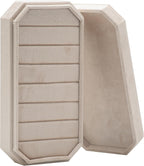 Velvet Ring Organizer Display Tray Jewelry Box Earring Holder Case for Wedding Birthday Christmas Day (Beige)