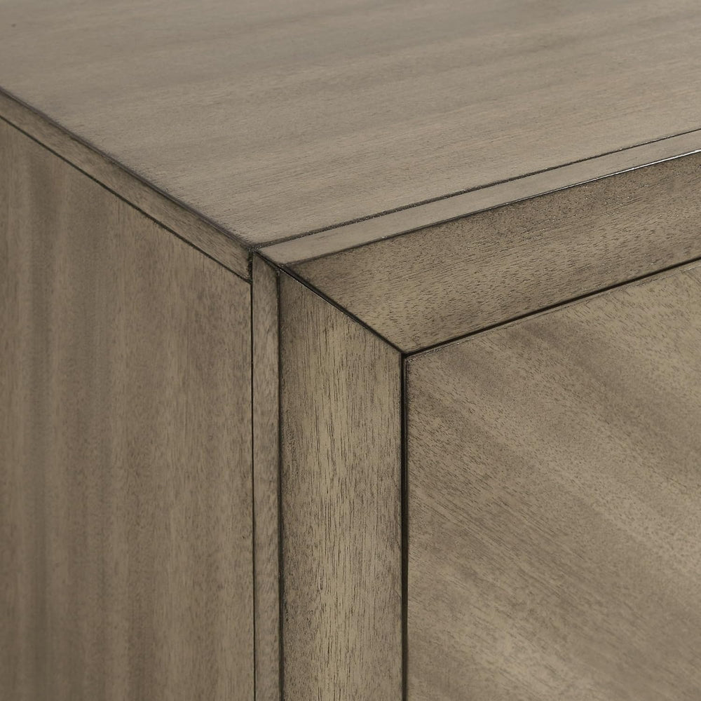 Contemporary 2-Drawer Nightstand, Antique Gray,for Small Spaces