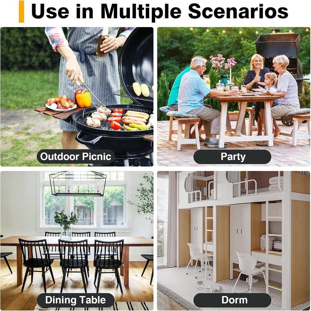 Portable Folding Chair with Handle, Heavy Duty Round Fold Stool Chair | 500lb...