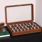 ROTHWELL 24 Slot Watch Case with Lock – Luxury Watch Box to Display and Organize Your Collection | Real Glass Top | Premium Storage for Collectors (Tan/Brown)