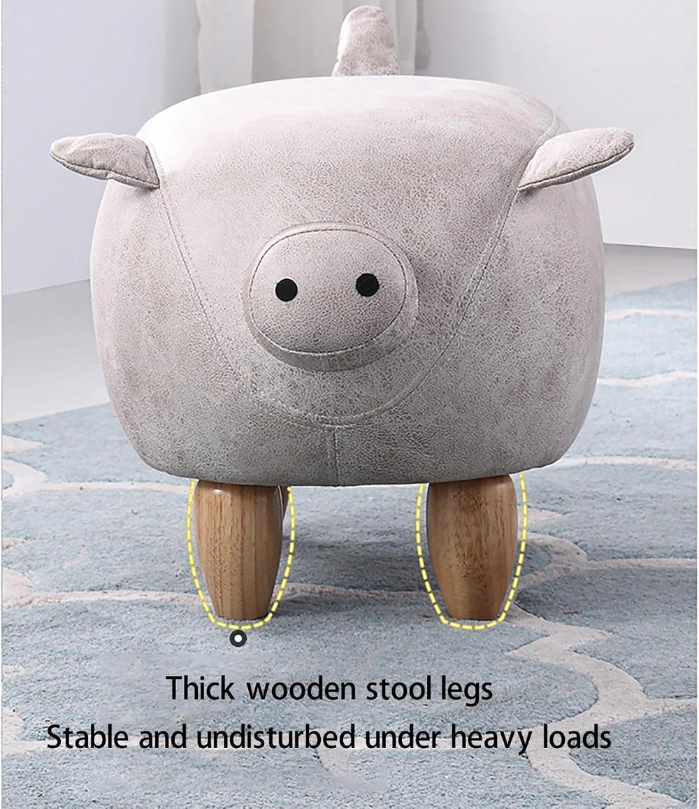19.6-Inch Multi-Functional Footstool, Entryway Storage Stool, Unique Pig Desi...