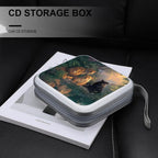 Tiger Lionpanther Print CD Case 40 Capacity DVD Case Holder Wallet Organizer for Car Home