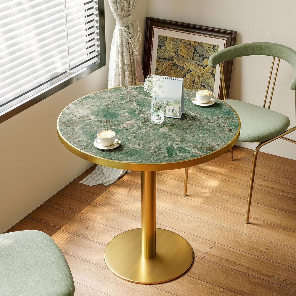 31.5'' Tulip Table, Round Pedestal Dining Table with Sintered Stone T...