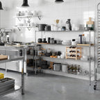 14" Deep x 72" Wide x 54" Height Wire Shelving Kit | 4-Tier | NSF Commercial Storage Rack Unit