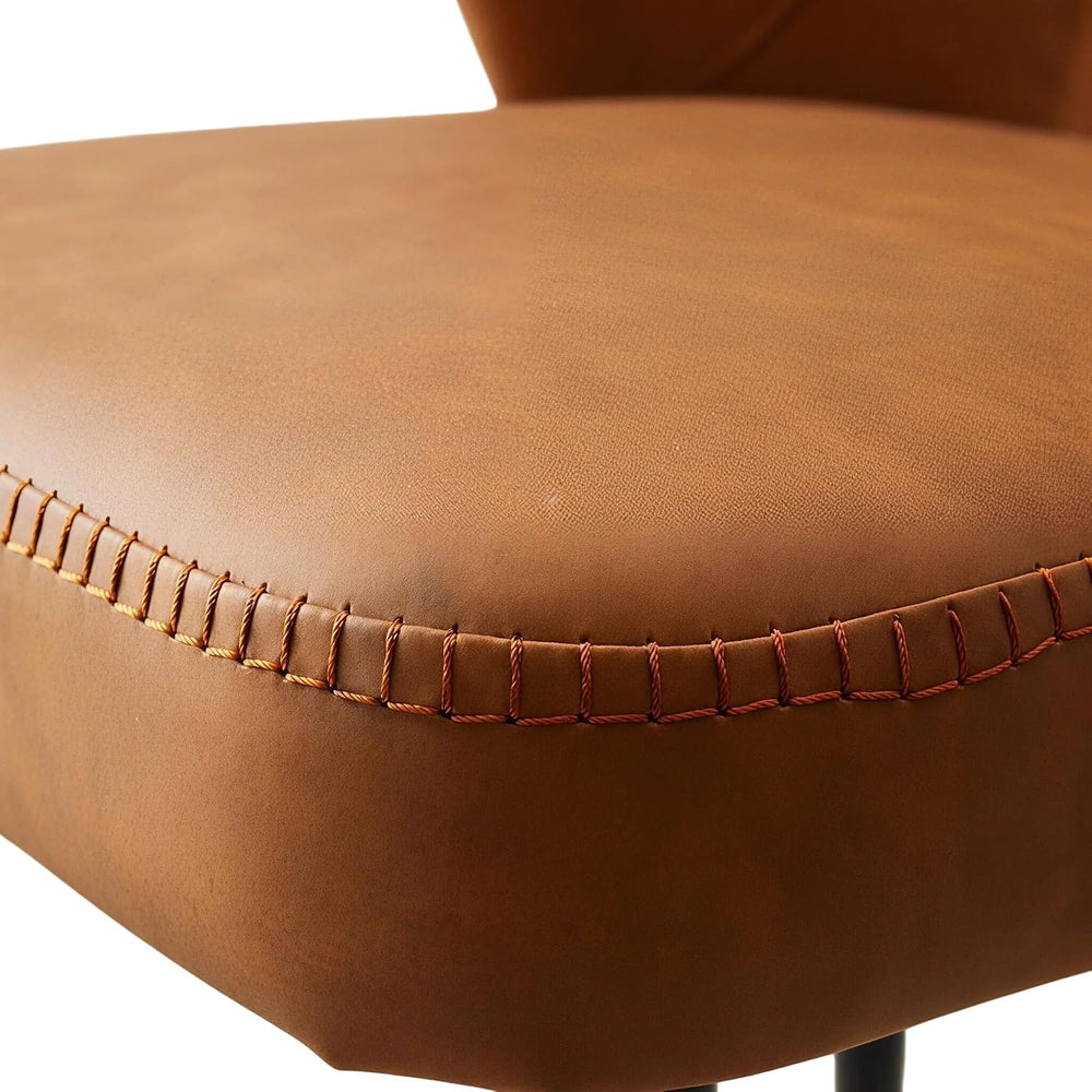 Brown Dining Chairs Set of 6, Modern Dining Chairs with Cushion Seat and Stur...