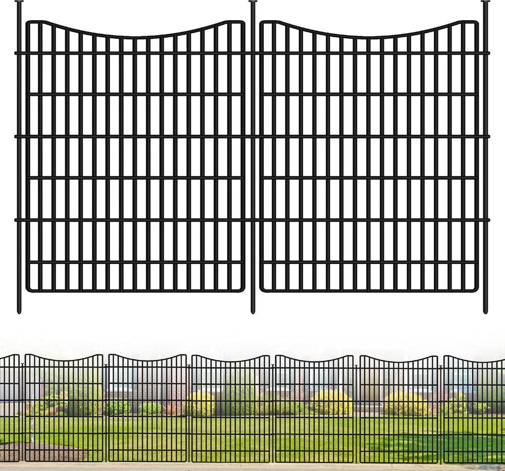 12 Panels Garden Fence Animal Barrier, 33 in(H) X 26 ft(L) Dog Fence Outdoor ...