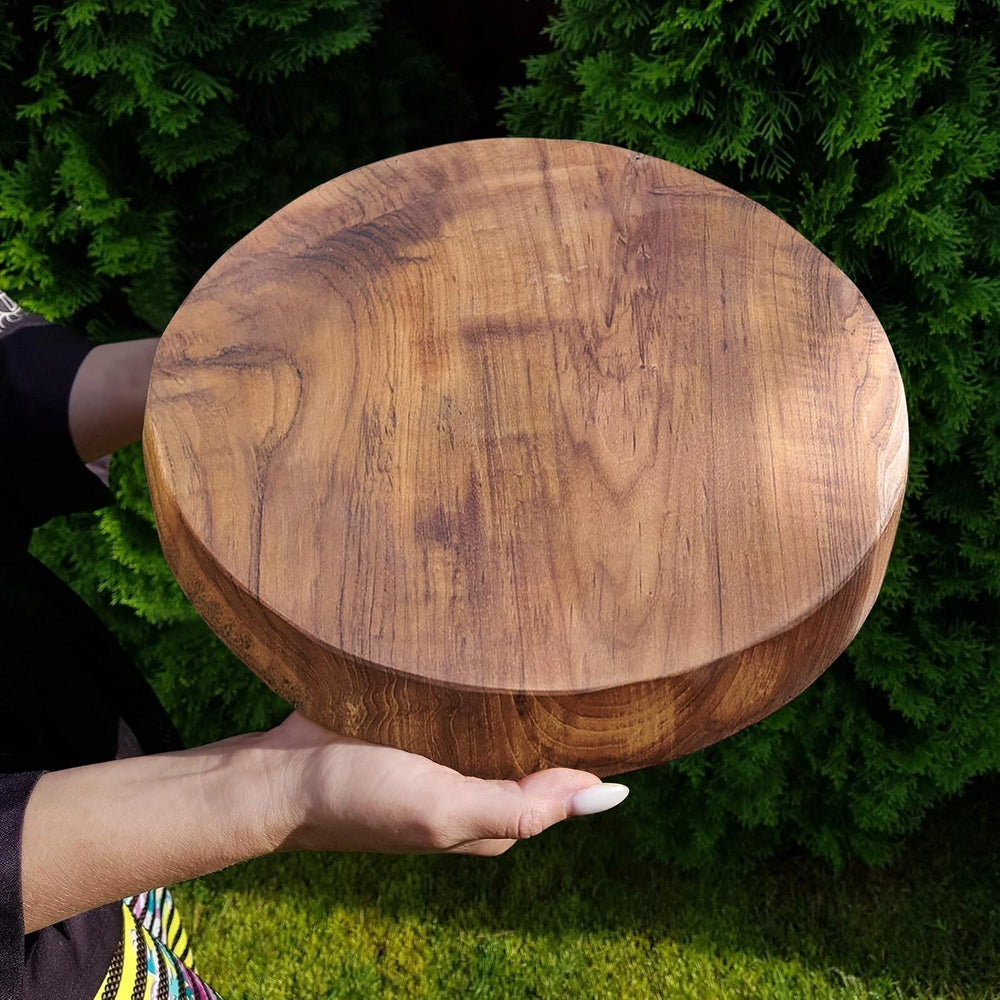 Natural Round Teak Wood Slice Slab 15.6"x15.6"x1.98" Live Edge...