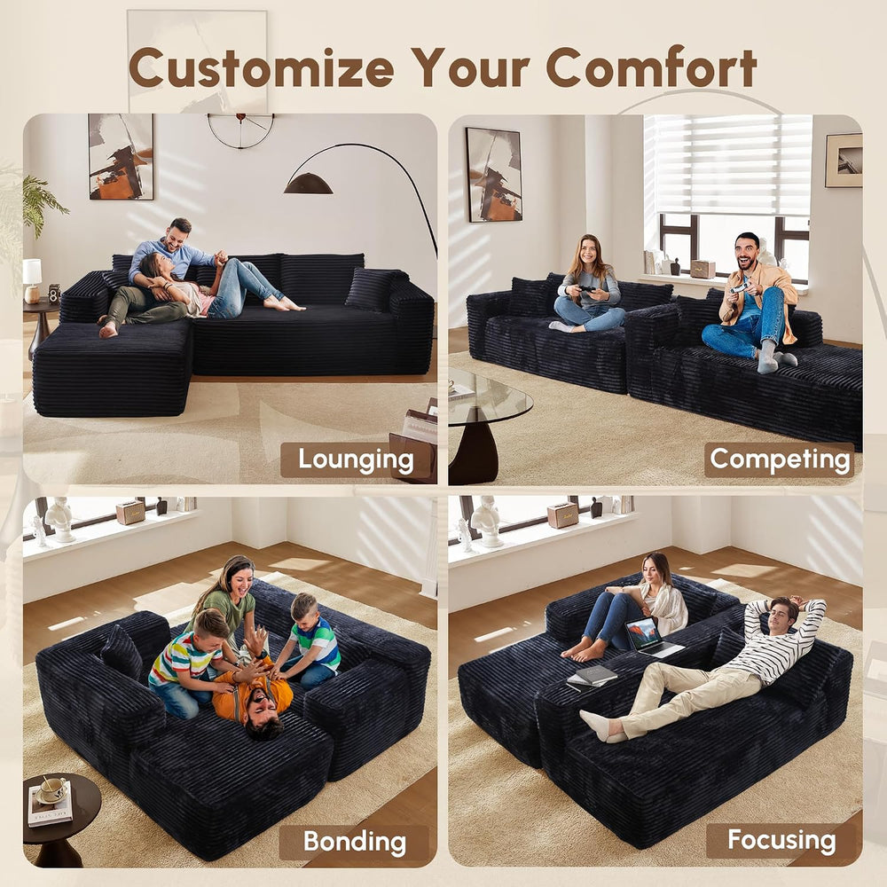 106" Cloud Sectional Couches for Living Room,L Shaped | Couch with Comfy...