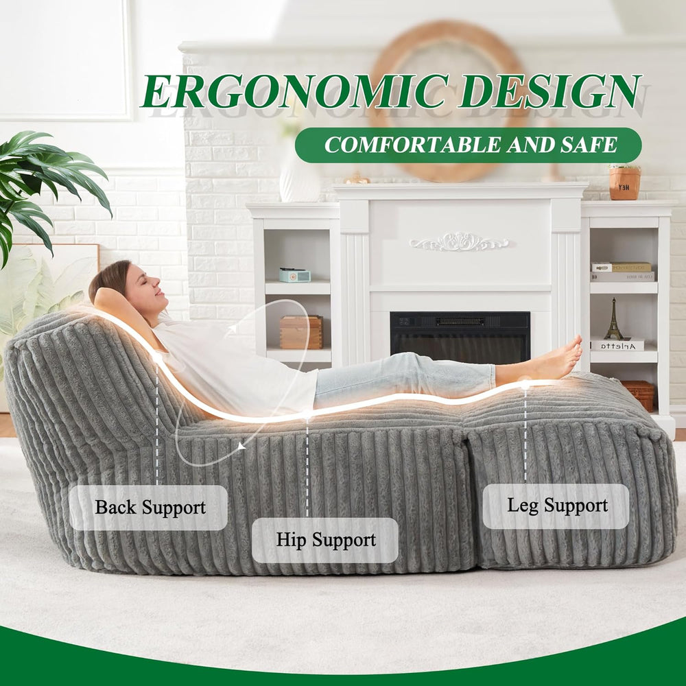 Bean Bag Chairs for Adults Giant Bean Bag Chair Memory Foam BeanBag Chair Bea...