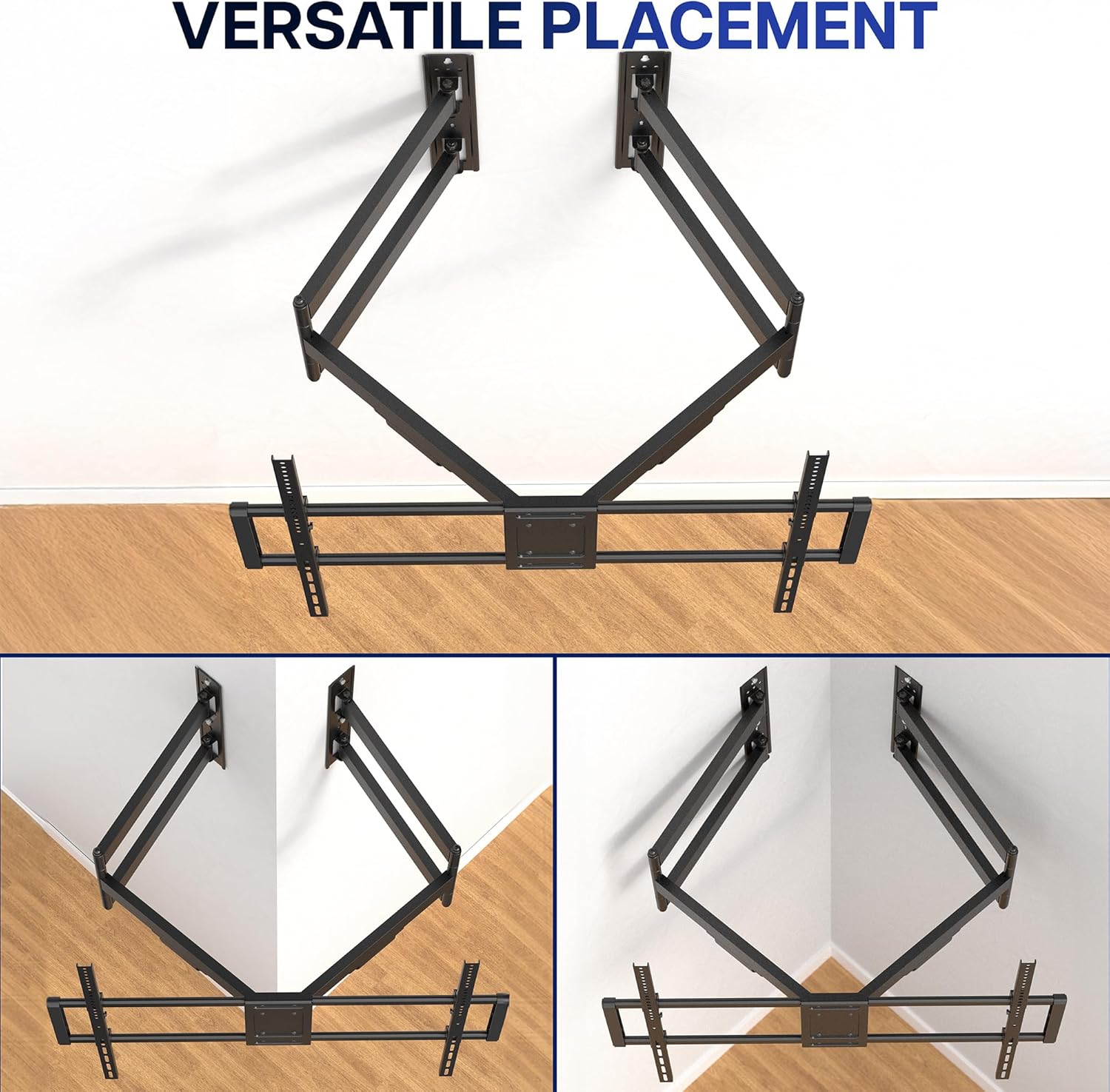 VIVO Corner TV Wall Mount for 46 to 100 inch LCD LED Plasma Flat Screens, Full Motion Articulating Bracket, VESA up to 900x600, MOUNT-CR100C
