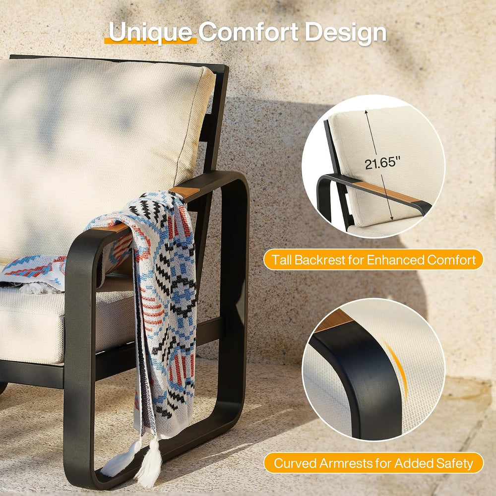Tribesigns Outdoor Patio 3 Seater Sofa Tall Back & Oversized Seat, Modern...