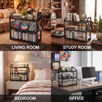3-Tier CD Holder, Sturdy Steel CD Storage Rack for Display, Holds 125 CDs | Versatile CD Organizer with Top Display Shelf, Reversible Trays, Headphone Hook for Home Office Gaming Room Kitchen Counter