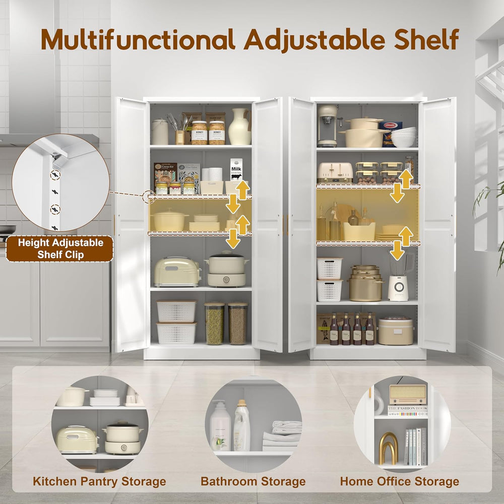 UNICOLY 71" Kitchen Pantry Cabinet, Pantry Storage Cabinet with Doors an...