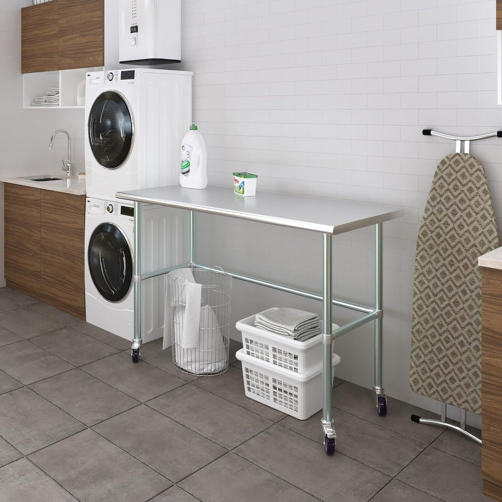 Stainless Steel Table + Add Casters | Choose from 43 Sizes | NSF Metal Work T...