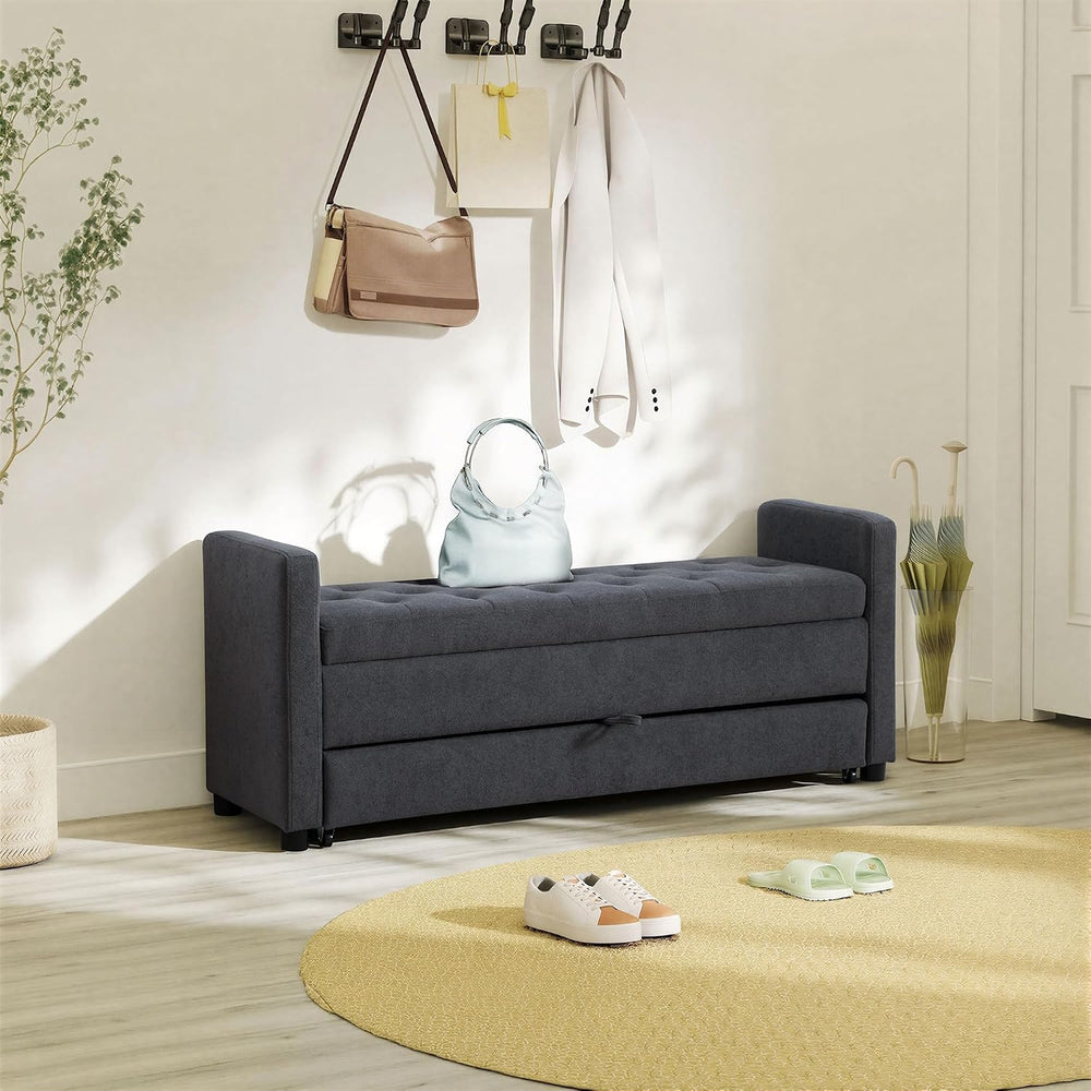Chifee & Vingol 58.27" W Ottoman Bench with Double Storage Space, Up...