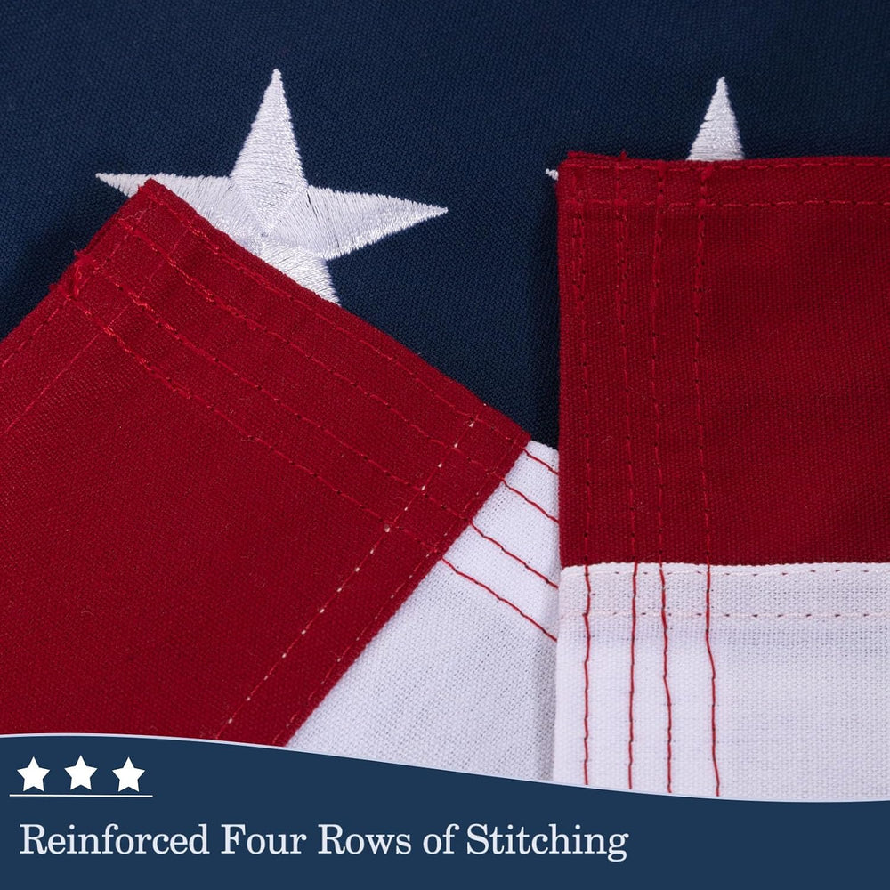 JRED 100% Cotton American Flags for Outside 5x8 FT US Flag Heavy Duty Outdoor...