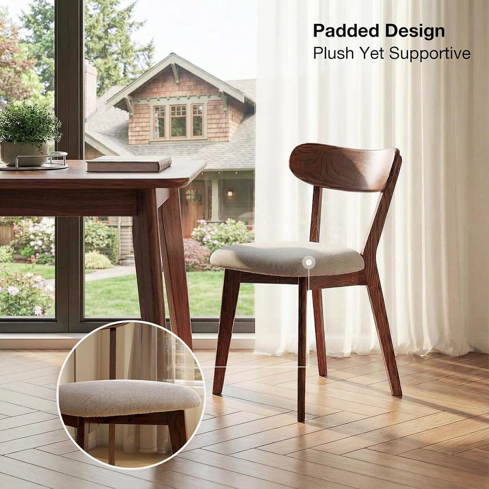 100% Solid Oak Wood Dining Room Chairs - Practical Kitchen Chairs - Wood Chai...