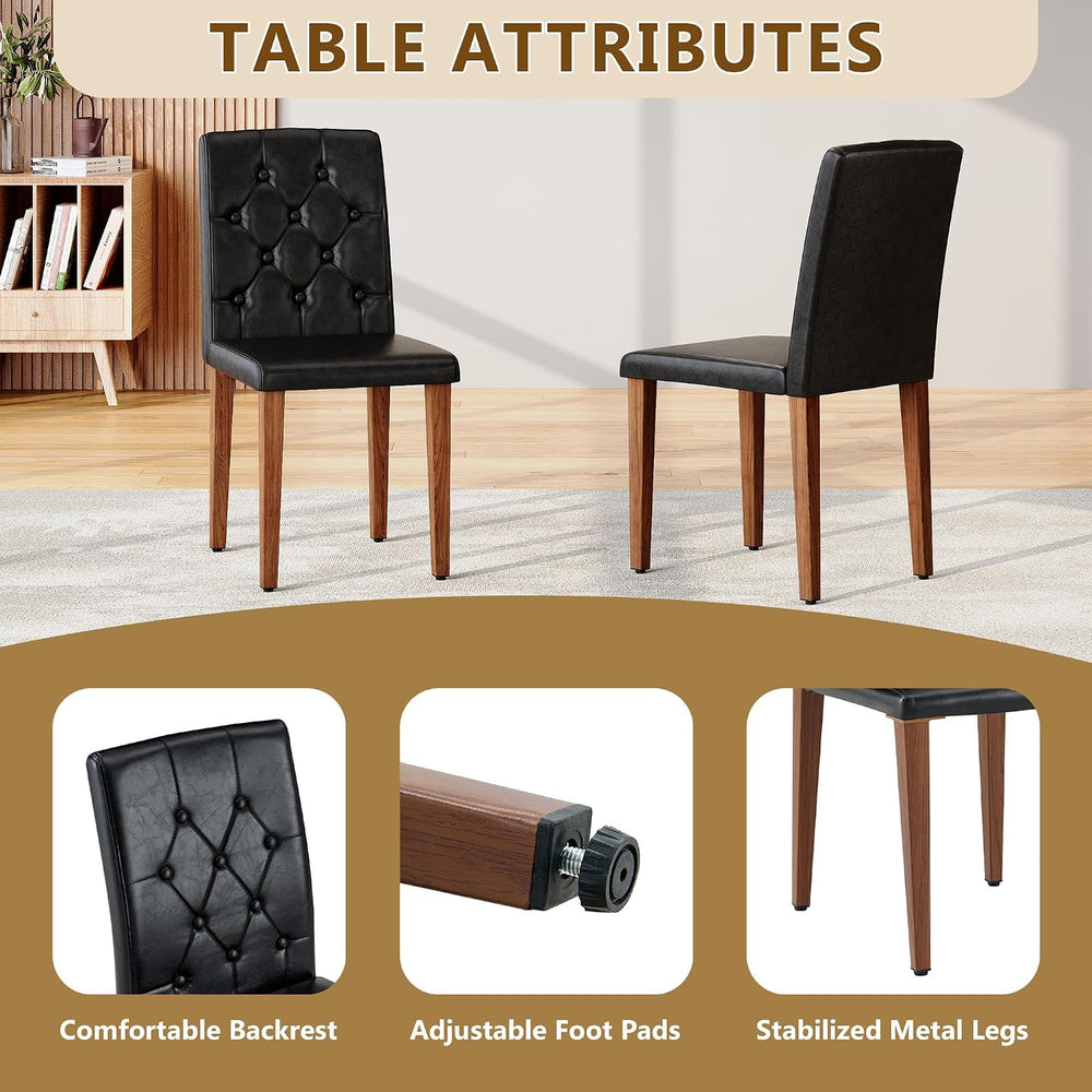 Round Dining Table Set for 6, 43-59" Extendable Dining Room Table Set, W...