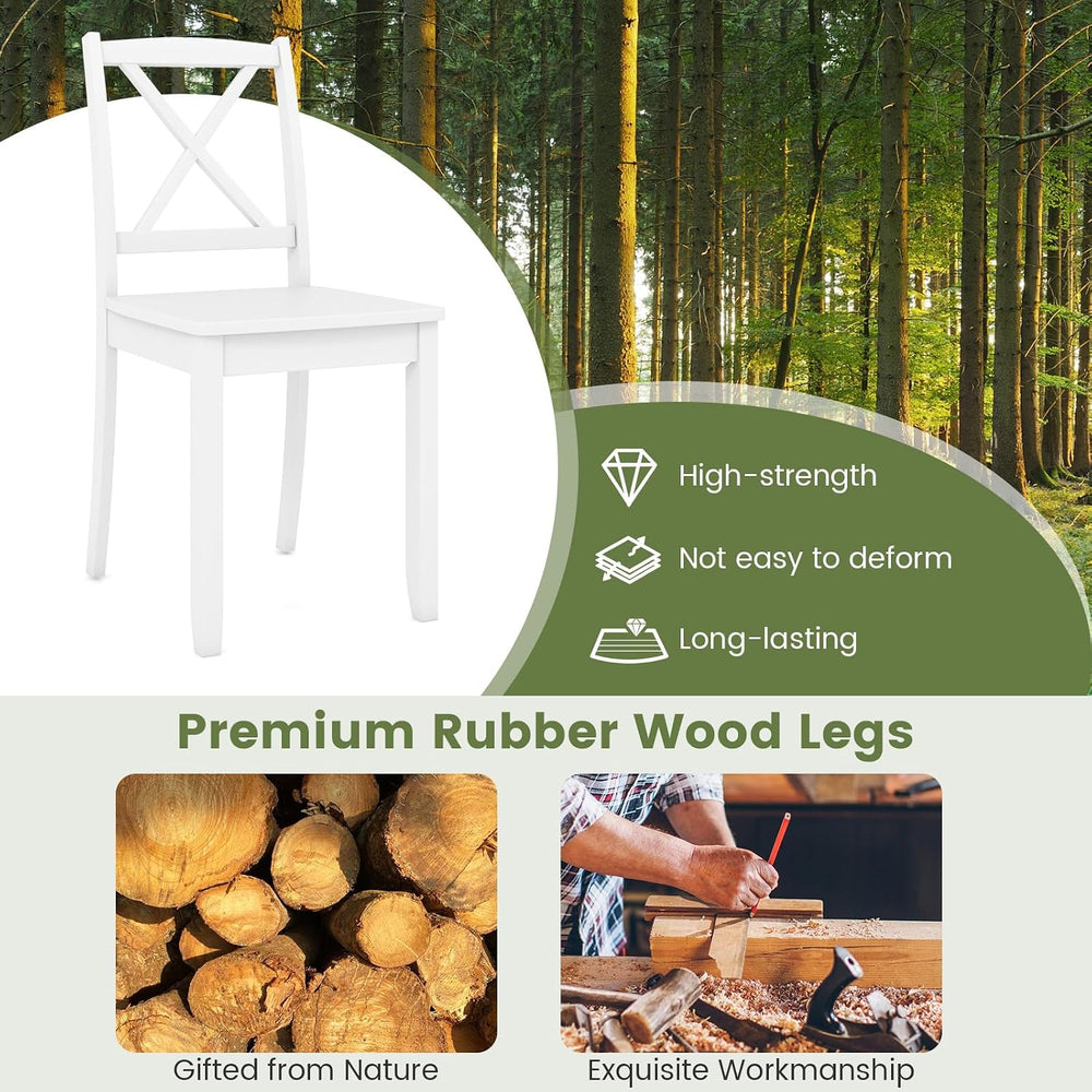 GOFLAME Dining Chairs Set of 4, Kitchen Chairs with Rubber Wood Legs & Cr...