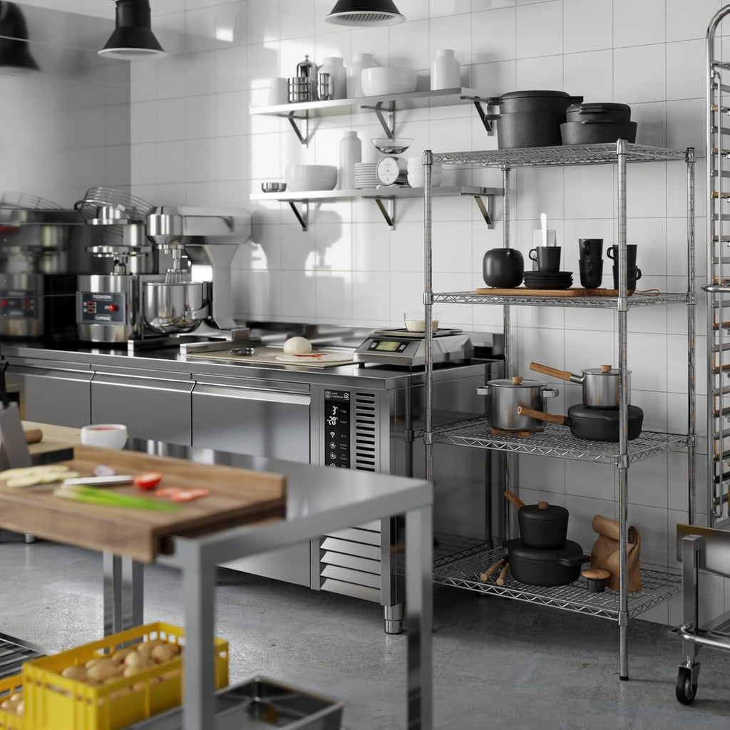 21" Deep x 30" Wide x 64" Height Wire Shelving Kit | 4-Tier | NSF Commercial Storage Rack Unit
