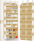 Over the Door Organizer 5 Tiers,Extra Large Behind Door Storage of 10 Compartments,80 lbs Weight Capacity Over the Door Storage, Door Hanging Organizer for Closet, Diaper Organizer (Camel)